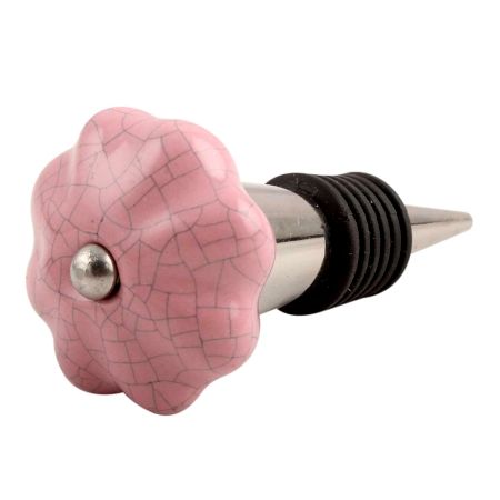 Pink Melon Crackle Ceramic Wine Stopper